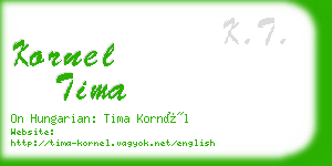 kornel tima business card